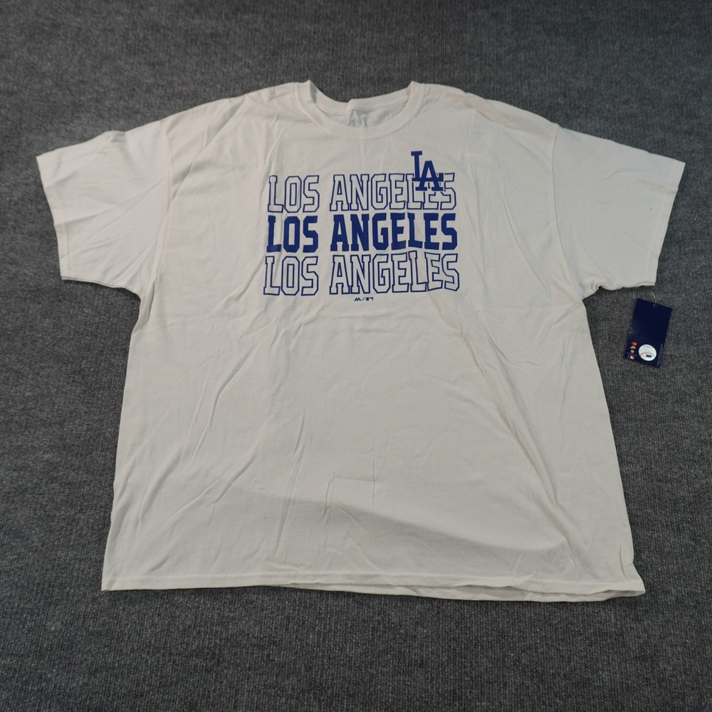 Majestic Los Angeles Dodgers T-Shirt Mens 3XL White MLB Graphic Short Sleeve Tee